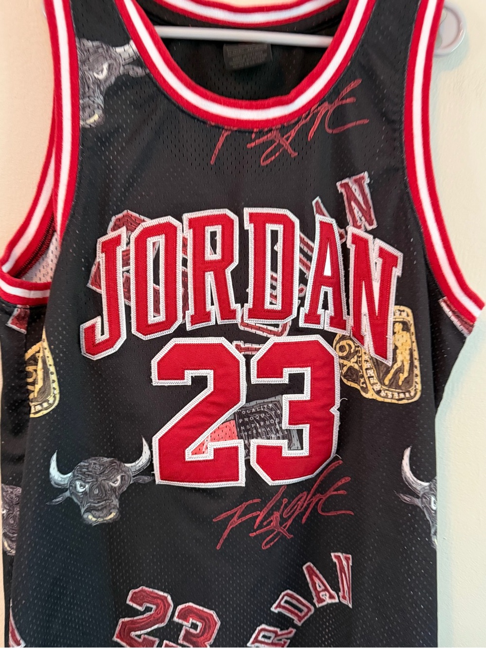 Jordan Black Jersey with Red & White Trim - Picture 3 of 4